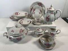 Bavaria Germany ‘Santa Rosa’ Porcelain Dinnerware, Partial Set for 11