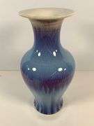 Chinese-Style Porcelain Vase with Blue and Purple Glaze