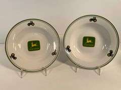 Set of Two John Deere Licensed Gibson Ceramic Bowls