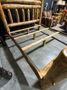 Rustic King-Size Solid Log Bed Frame With 80-Inch Wide Headboard