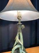 Pair of 29-Inch Faux Antler Table Lamps with Shades