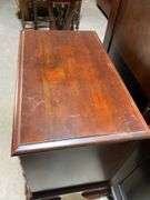 Wooden Silverware Chest with Queen Anne Style Legs and Brass Hardware