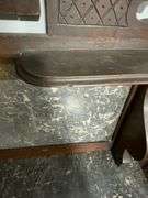Two-Piece Wood Sideboard with Marble Top and Mirrored Back, 42″W x 18″D x 68″H
