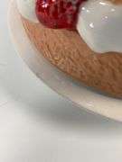 12-Inch Strawberry Design Ceramic Cake Plate with Lid