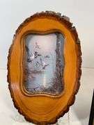 Wood-Slice Frame With Duck Print and Framed 1967 ‘Ducks Unlimited’ Pintail Illustration