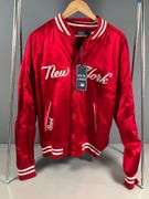 Ralph Lauren MLB Collaboration New York Yankees Red Satin Jacket, Size L