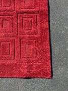 Red Rectangular Rug with Geometric Pattern, 47″ x 72″