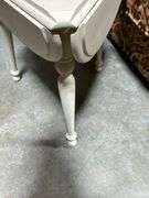 White Folding Drop-Leaf Table with Turned Legs
