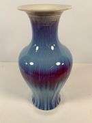Chinese-Style Porcelain Vase with Blue and Purple Glaze
