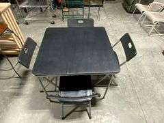 Cosco Black Folding Table and Chair Set with Metal and Plastic Construction