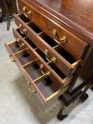 Wooden Silverware Chest with Queen Anne Style Legs and Brass Hardware