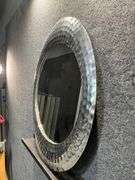 Silver Oval Mirror by Pier 1 Imports with Hammered Metal Frame