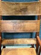 Folding Wooden Rocking Chair with Leather Panels and Costa Rica Motifs