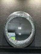Silver Oval Mirror by Pier 1 Imports with Hammered Metal Frame