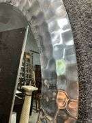 Silver Oval Mirror by Pier 1 Imports with Hammered Metal Frame
