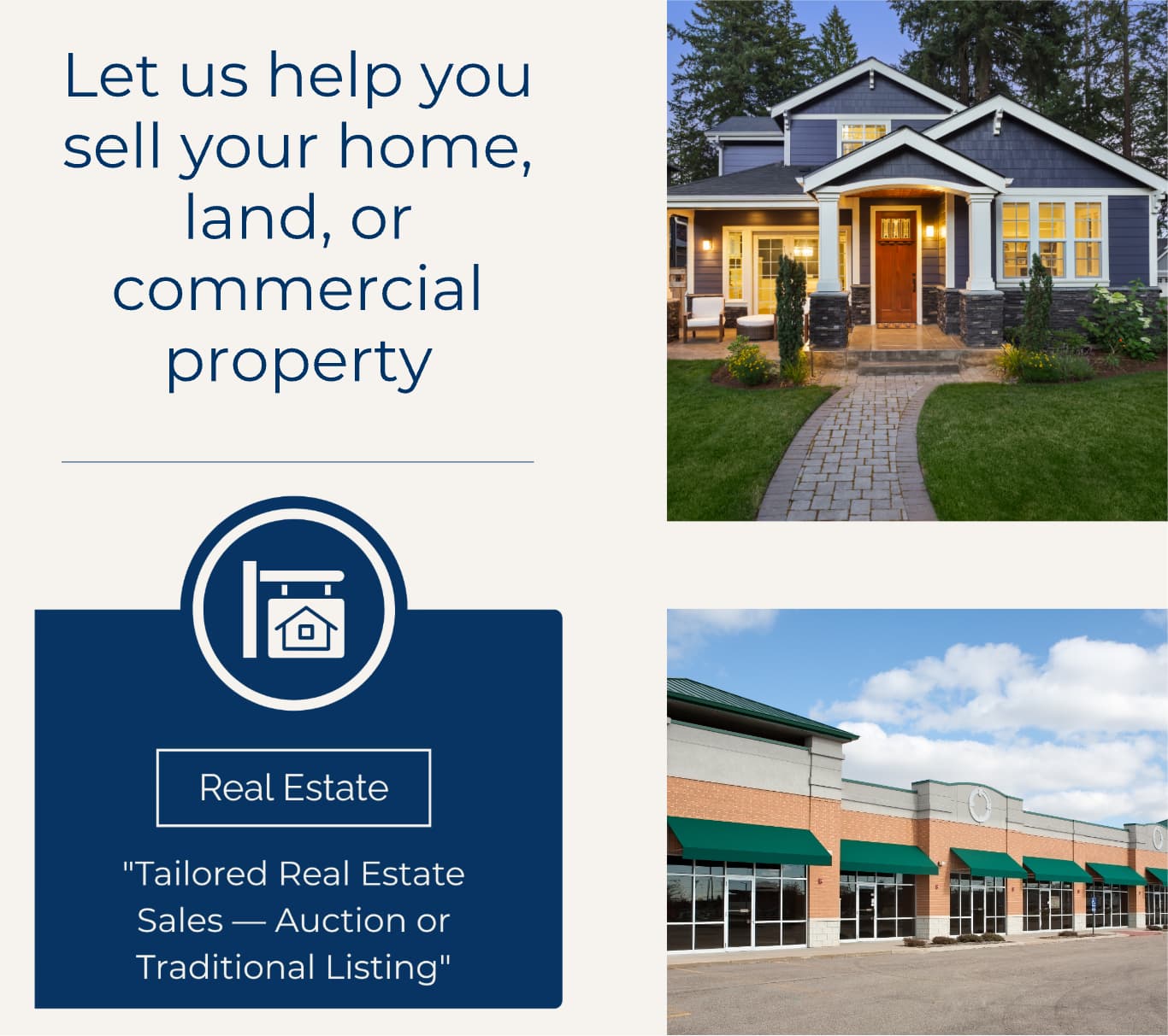 Real Estate Auctions, Real Estate Sales, Commercial Real Estate