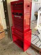 Red Task Force Tool Chest With Multiple Drawers and Storage, Approximately 27 x 14 x 60.5 Inches