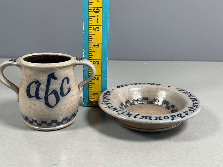 Alphabet Two-Piece Pottery Set by Rowe Pottery Works
