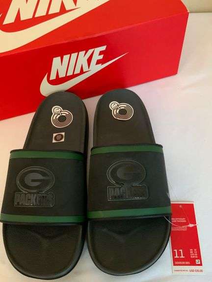 Nike Offcourt Slides Green Bay Packers, Size 11, New in Original Box