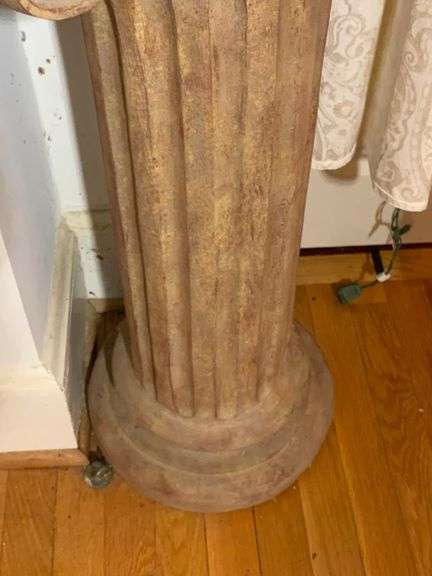 Hollow Decorative Pedestal With Fluted Column and Ornate Capital