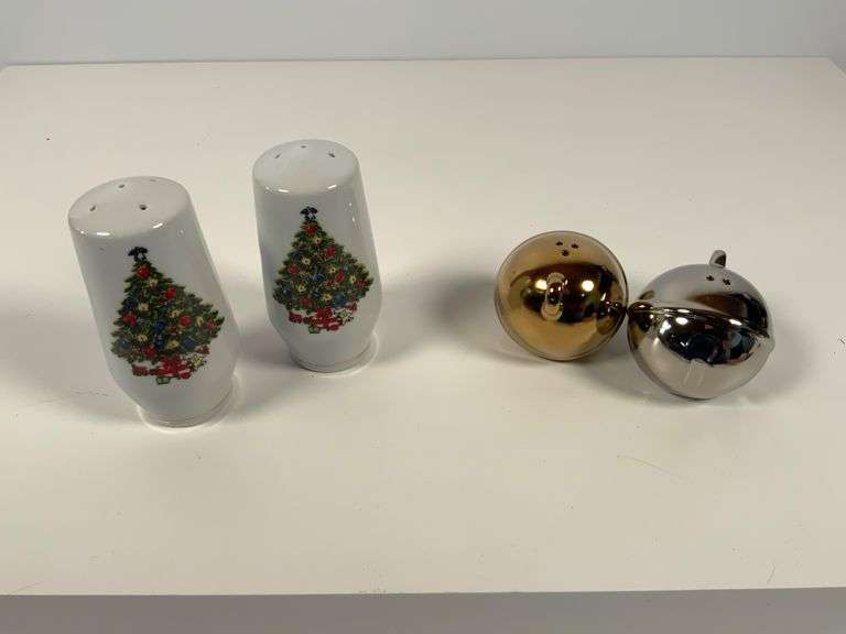 Holiday Decor Lot with Santa Figurines, S&P Shakers, and Textiles