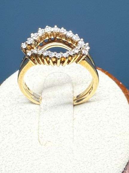 14K Yellow Gold Rings With 1/10 Ct Diamond Accents per Band