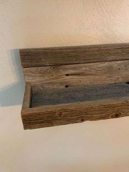 Rustic Barnwood Wall Shelves in Natural Wood Finish