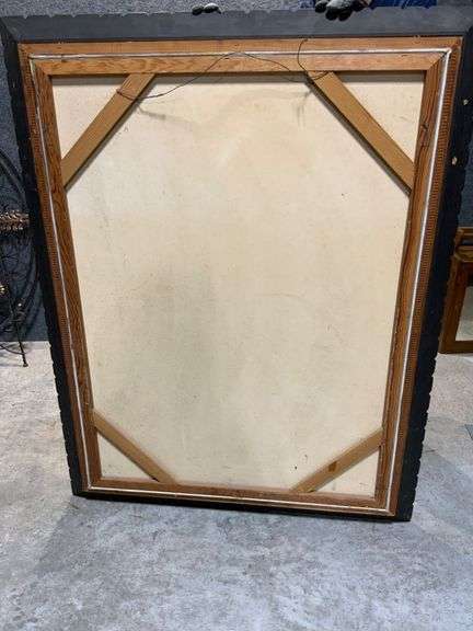 Abstract Painting of Matador in Dark Wood Frame With Gold Inner Lip