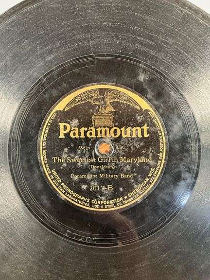 Paramount 78 RPM Record Featuring ‘The Sweetest Girl in Maryland’ by Paramount Military Band