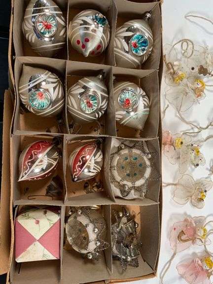Christmas Tree Ornaments Including Glass Baubles and Figurines