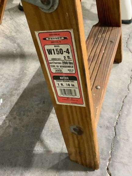 Step Stools: Rubbermaid Plastic and Werner Wooden Ladder