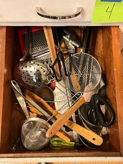 Kitchen Utensils in Wooden Drawers