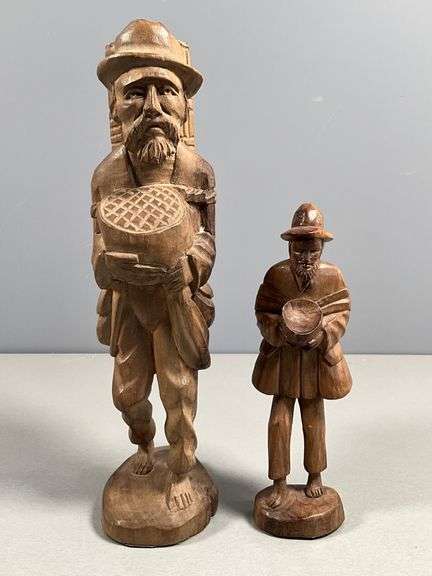 Barefoot Traveler Hand-Carved Wooden Statues, 1971