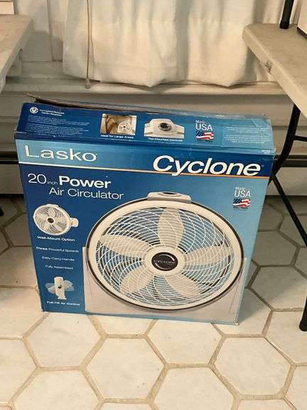 Lasko 20-Inch Cyclone Power Air Circulator Fan with Adjustable Speed Settings