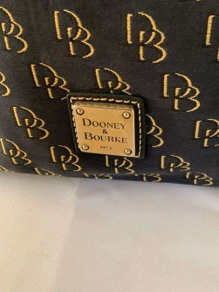 Dooney & Bourke Monogrammed Shoulder Bag with Leather Strap