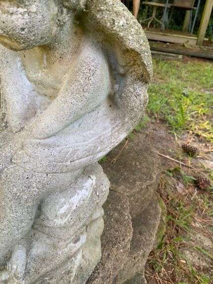 Concrete Angel Statue With Wing Detail