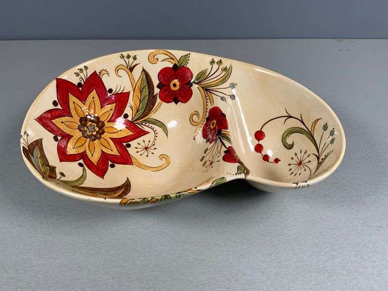 Pier 1 Imports Carynthium Earthenware Divided Serving Bowl