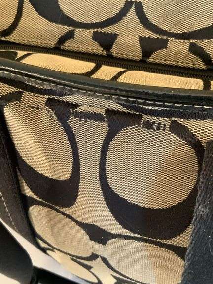 Coach Canvas Tote Bag with Signature Design and Dual Handles