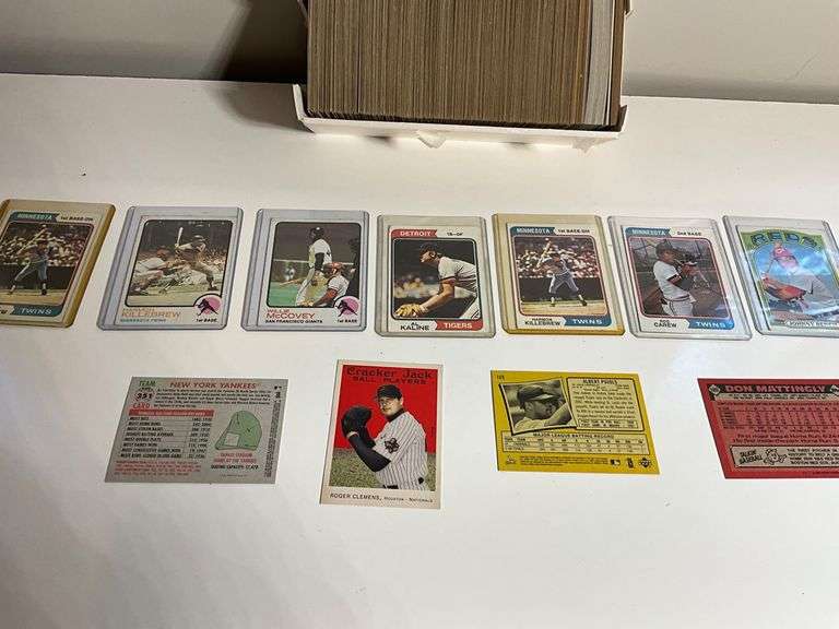 Baseball Trading Cards Featuring Various Players