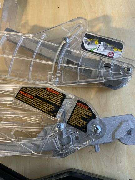 Clear Blade Guards for Table Saws, One is Marked Dewalt