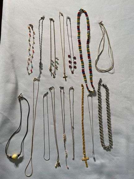 Beaded, Gold-Tone, and Silver-Tone Necklaces