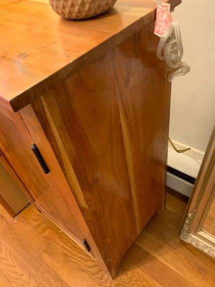 Wooden Cabinet With Single Door and Interior Shelf