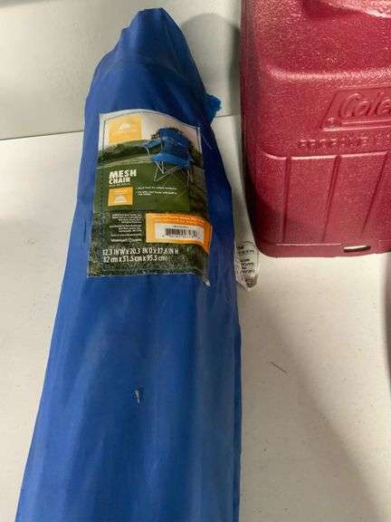 Coleman Propane Lantern with Case, Ozark Trail Folding Mesh Chair and Jumbo Citronella Candles