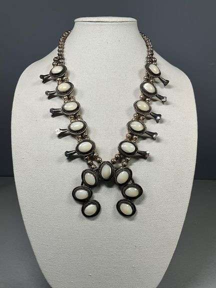 Sterling Silver Necklace with White Stone Accents