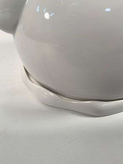 2010 Harry Slatkin Snowman Candle Jar With Chrome Colored Top Hat