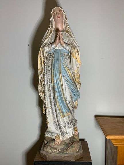 Religious Statue with Makers Mark, Approximately 41” Tall