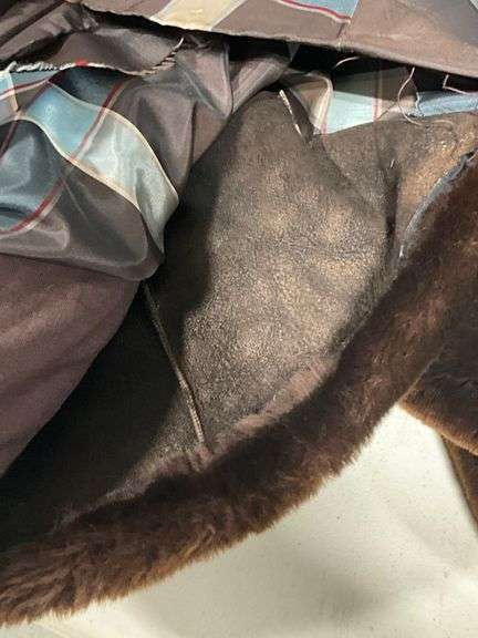 Brown Faux Fur Coat With Checked Lining