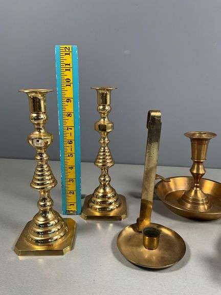 Brass Candlesticks and Decorative Items