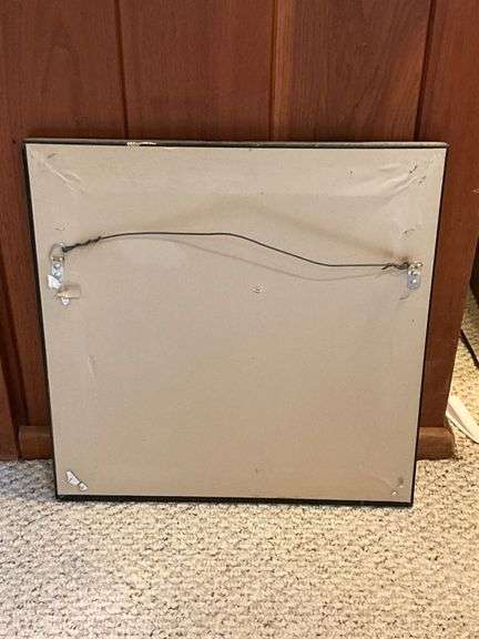 Square Beveled Mirror with Ornate Metal Frame