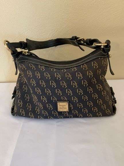 Dooney & Bourke Monogrammed Shoulder Bag with Leather Strap
